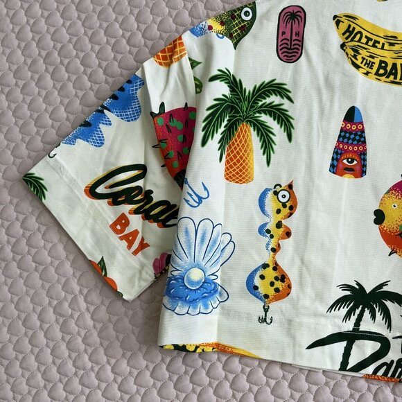 NWOT ALEMAIS x Alan Berry Rhys Samaki Cropped Organic Cotton Shirt Women's Sz 8 - Picture 15 of 16